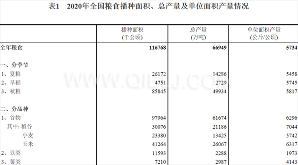 糧食生產(chǎn)再獲豐收，2020年全國糧食總產(chǎn)量為1339000000000斤！(圖1)